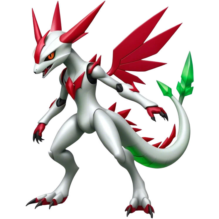  Cool Edgy Shiny Futuristic Ethereal Legendary Scizor-Digimon-Zangoose-Flygon-hybrid full body emoji