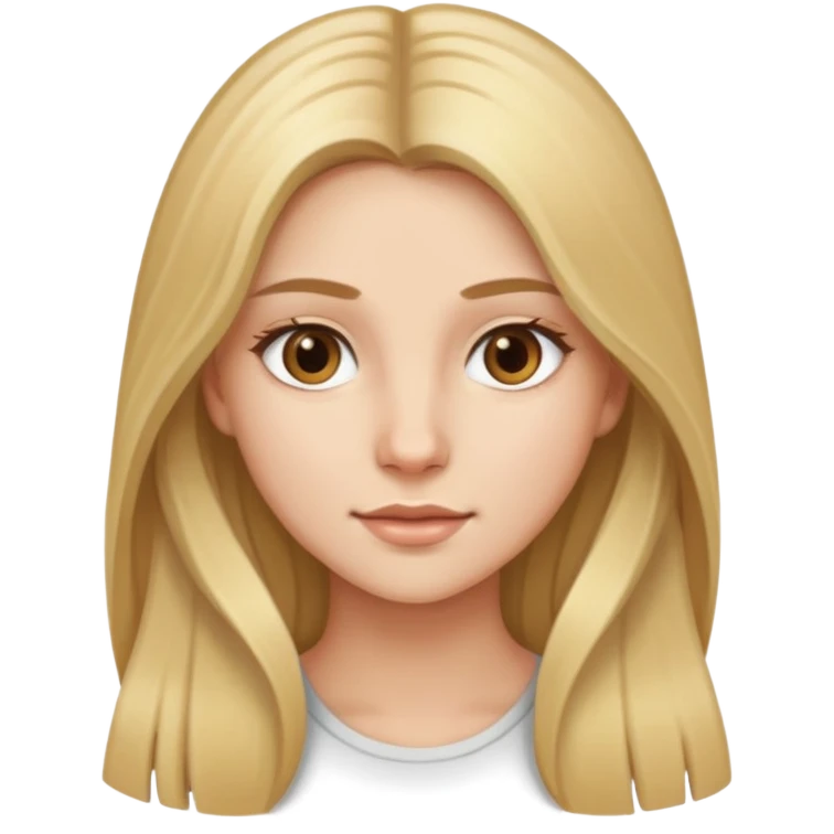 Young woman with long blonde hair and light brown eyes emoji