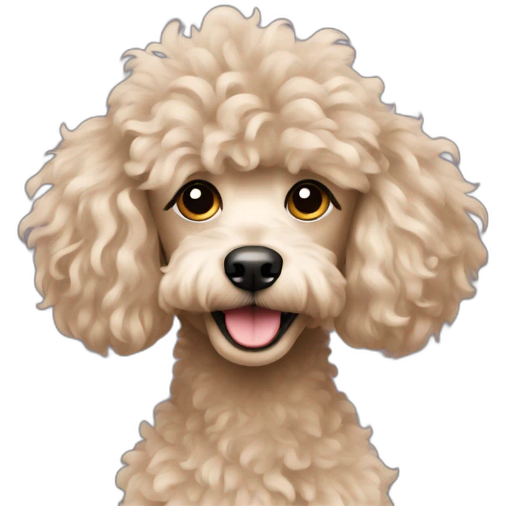 Beige poodle with messy hair emoji