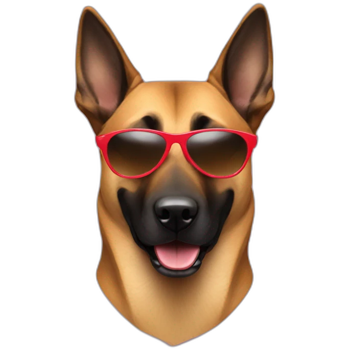 Malinois dog with sunglasses emoji