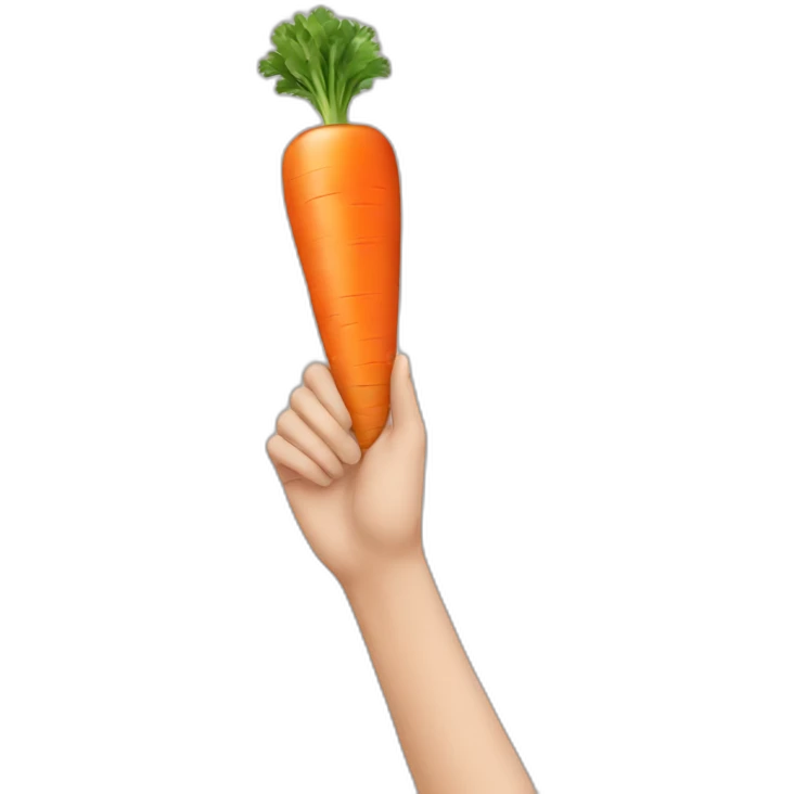 hand holding a carrot emoji