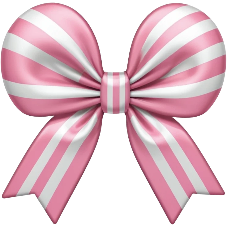 candy cane bow shape with light pink stripes and a satin bow emoji