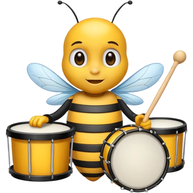 drum player bee emoji