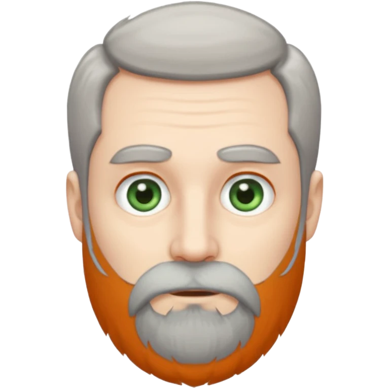 Greenish grey eyed adult man with greyish very short poor hair and a extremely long beard. Pale skin. emoji