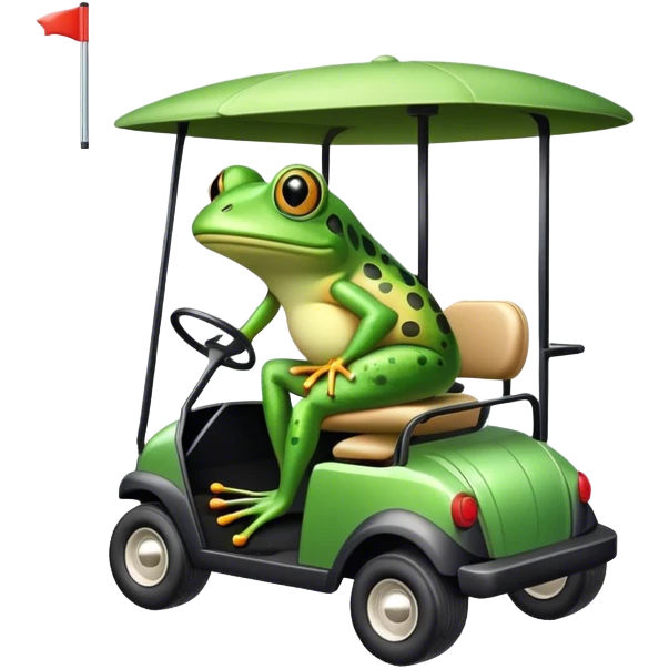 Frog on a golf cart  emoji