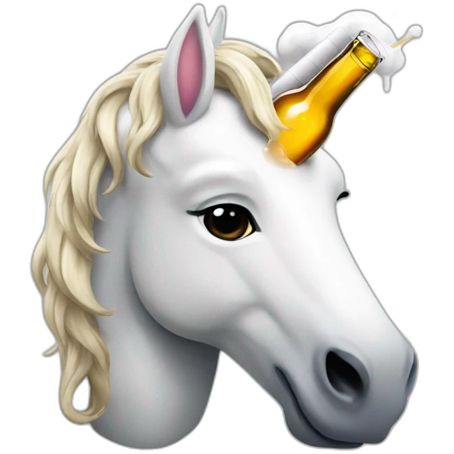 unicorn drinking a beer emoji