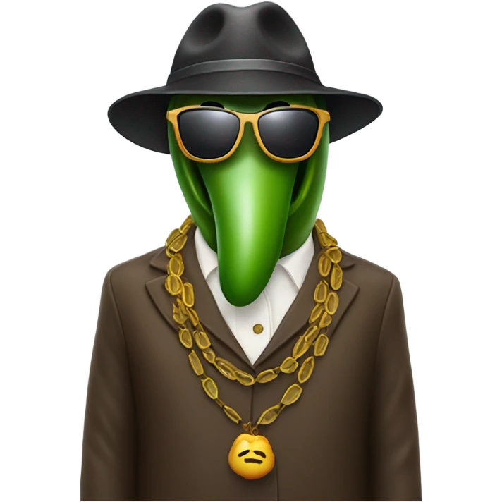 pepper with Mantel and sunglasses and necklace emoji