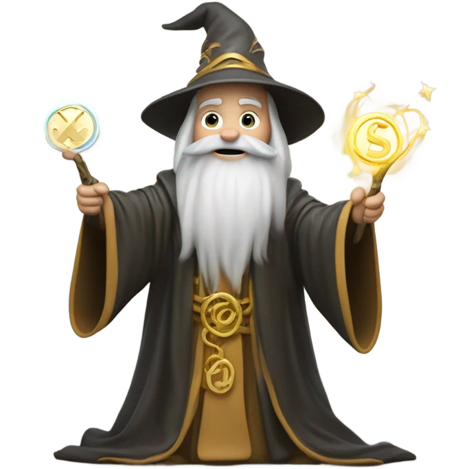 Wizard casting Money Spell emoji