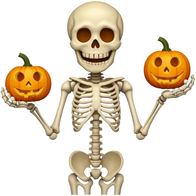 Skeleton with jack-o’-lantern emoji