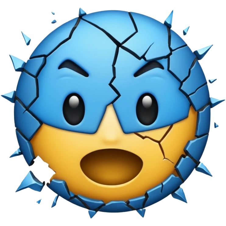 Emoji for Big damage, at guild bosses,  iconic, with blue and black theme emoji