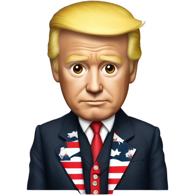 Trump in a don cherry style Canadian flag jacket emoji