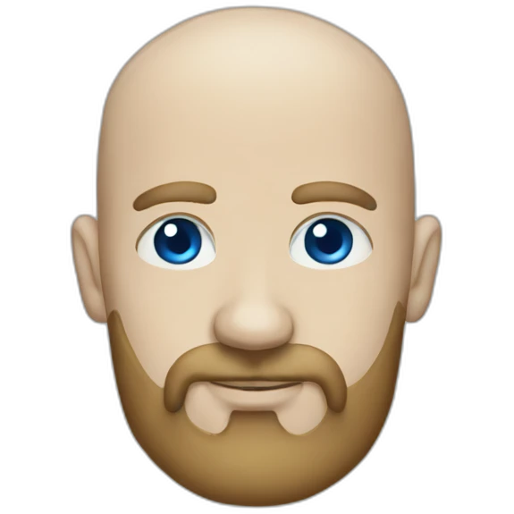 bald man long beard salt and pepper blue eyes emoji