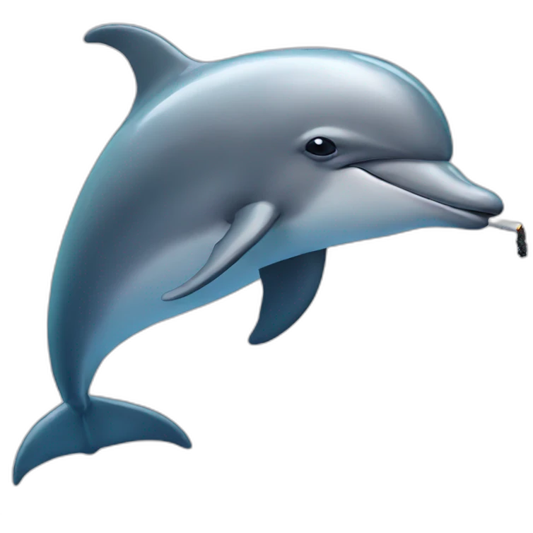dolphin smokes a cigarette emoji