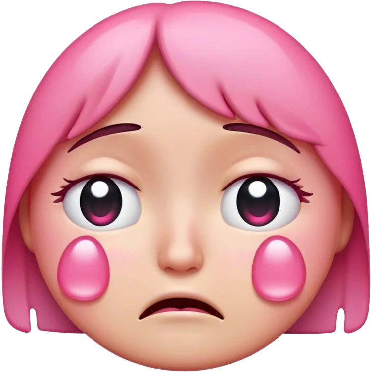 pink crying face emoji