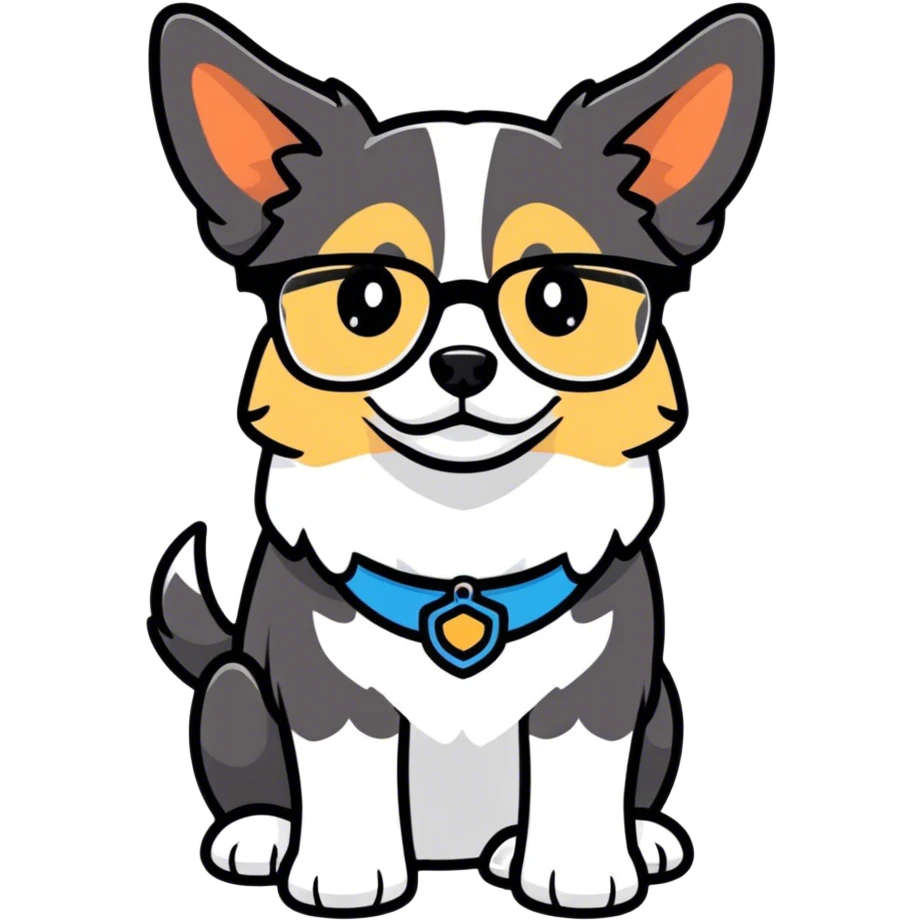 Perro con gafas de pro emoji