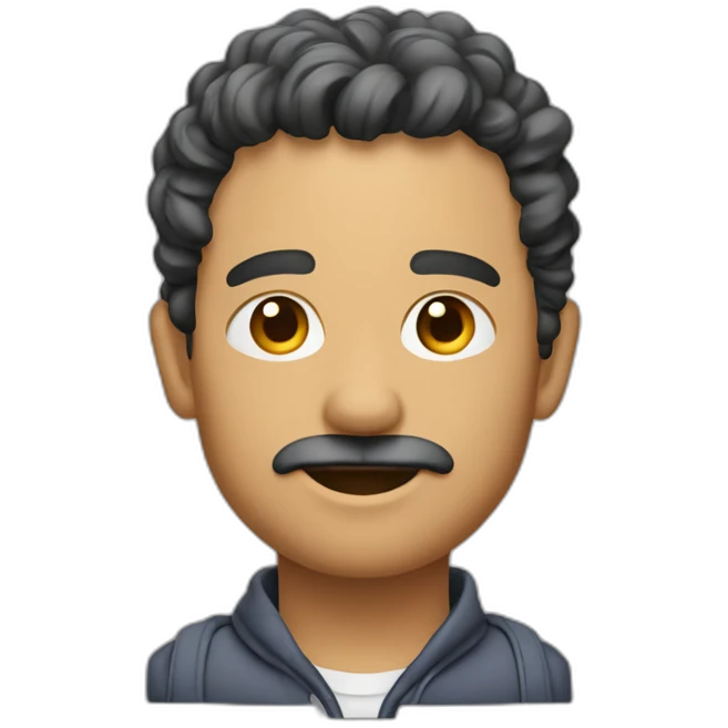 Homme bouclé qui rigole emoji