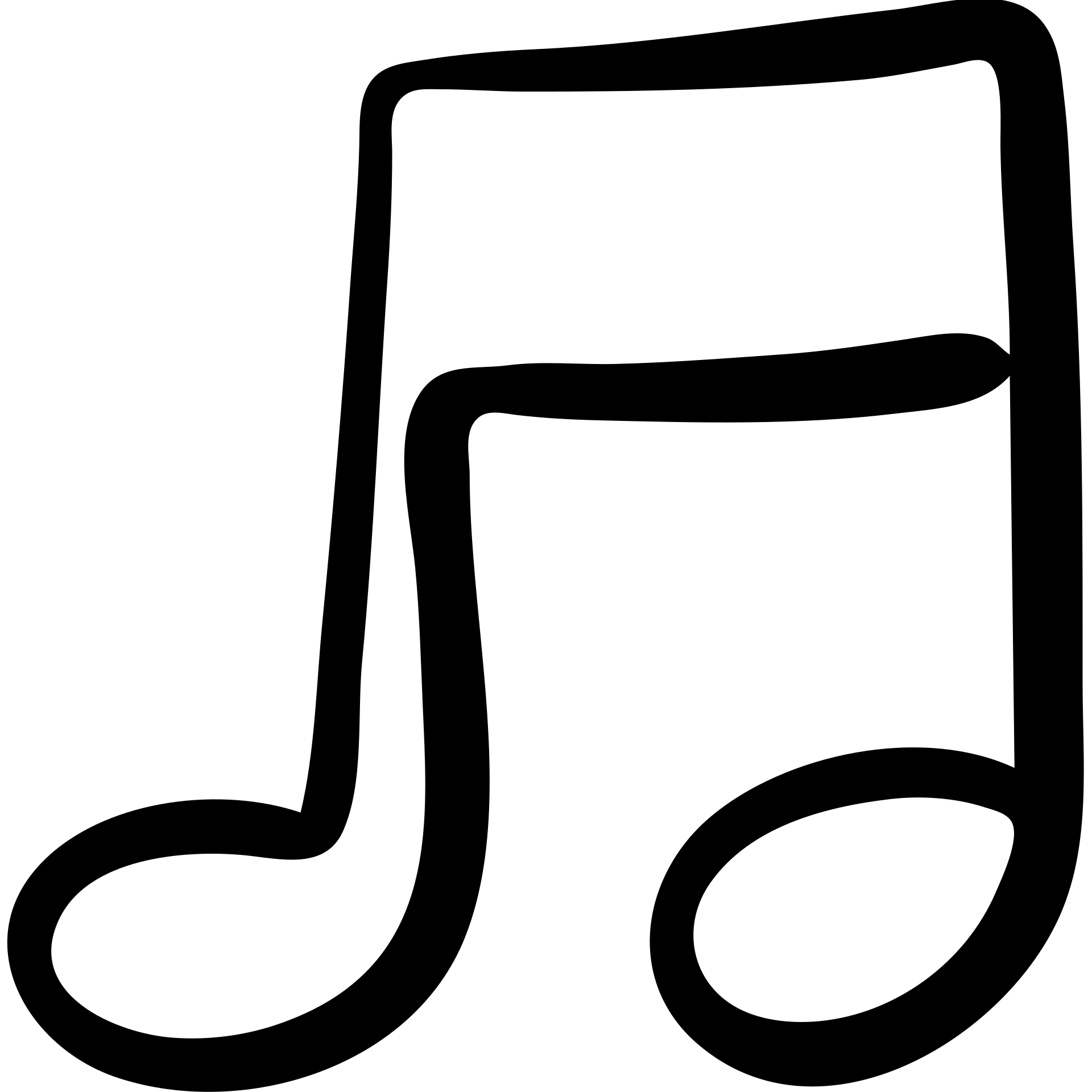 music icon, hand-drawn black outlined style emoji