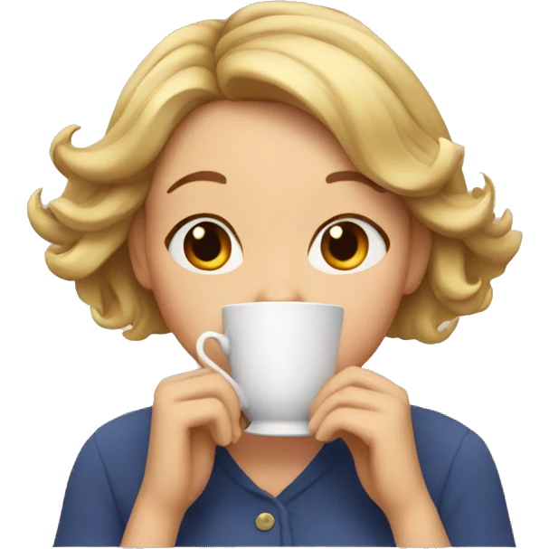 Girl sipping tea emoji