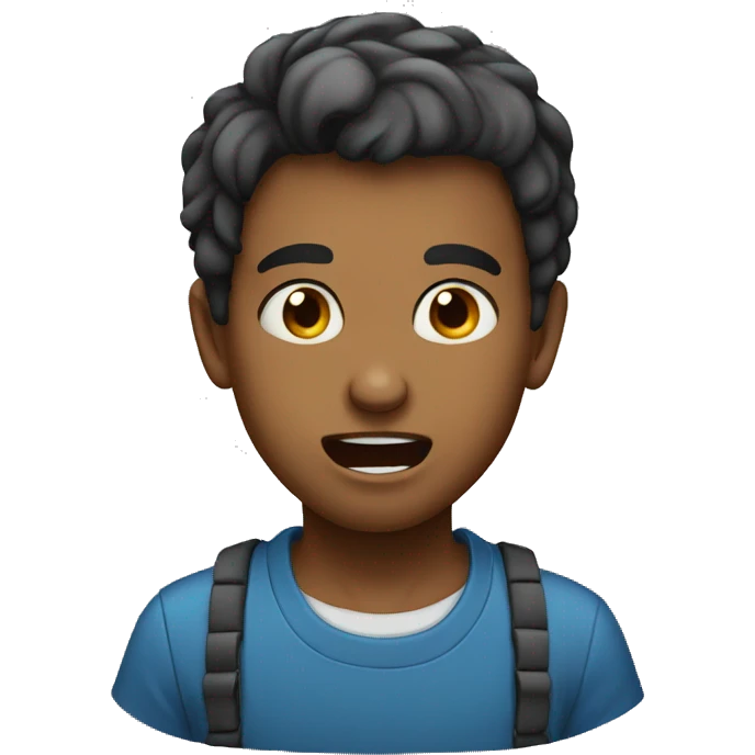 A boy mewing emoji
