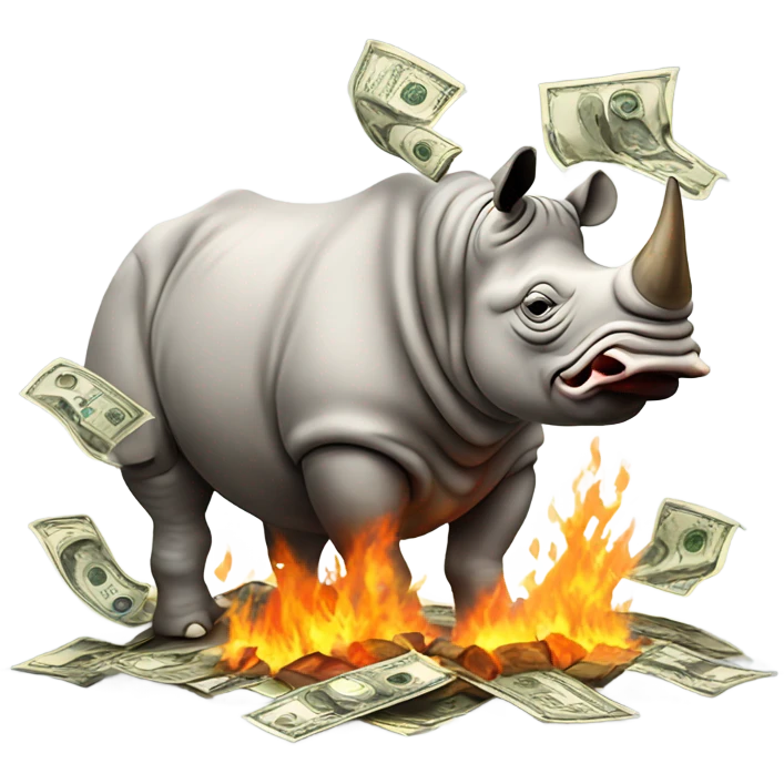 Rhino on fire money emoji