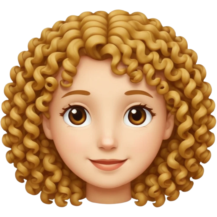 Cute face with a curly hair emoji