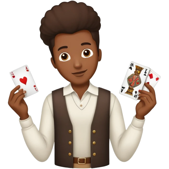 black man holding a card up in one hand emoji