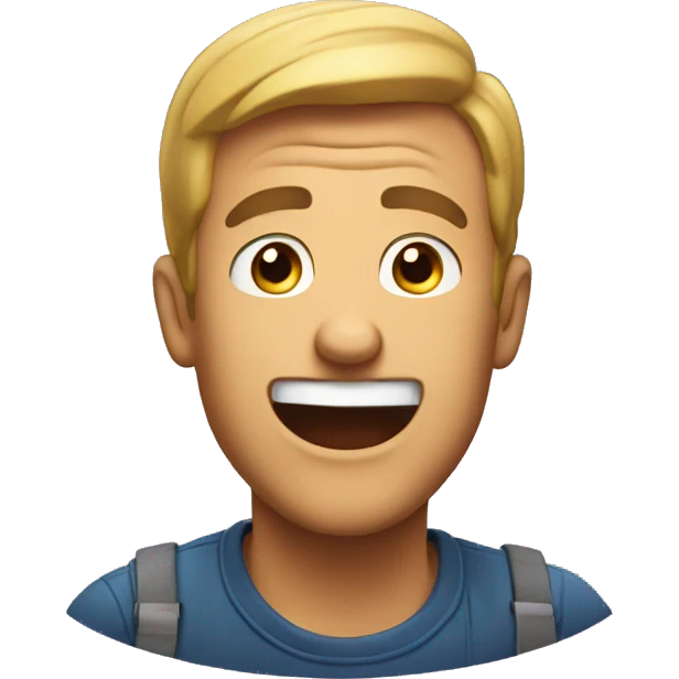 Smiling American Man have a surprised emoji