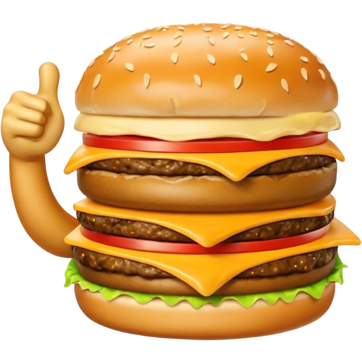 Thumbs up with the cheeseburger on it emoji