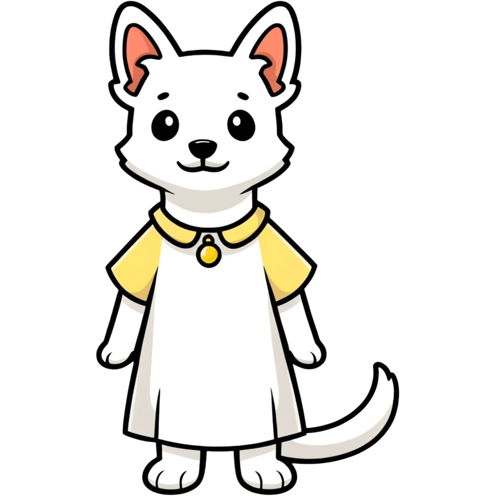 Dog wearing dress emoji