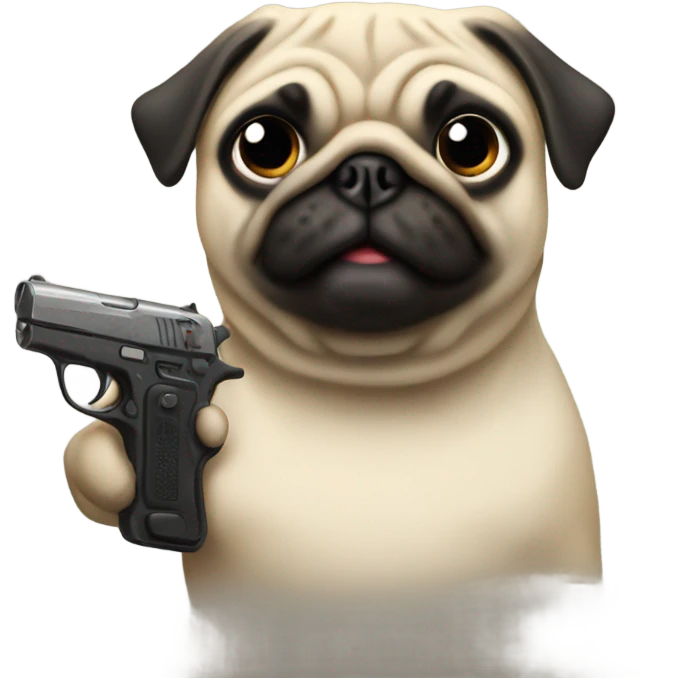 pug with a gun emoji