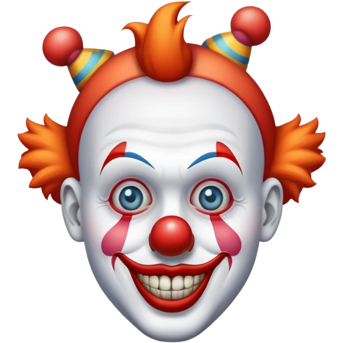 a clown with a meh face  emoji