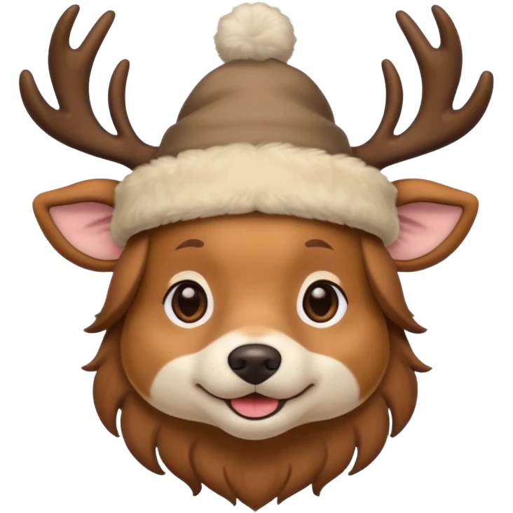 Dog in new yaer deer hat emoji