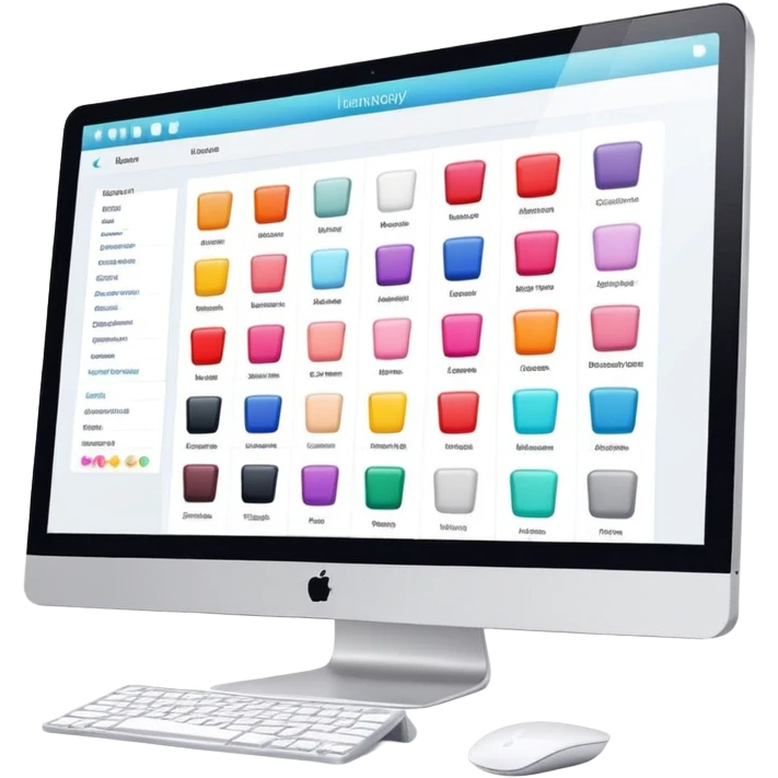 beauty salon inventory dashboard on iMac emoji