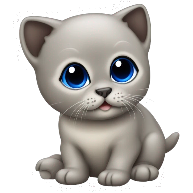 Seal colorpoinb kitten with brown nose nose and royal blue eyes emoji