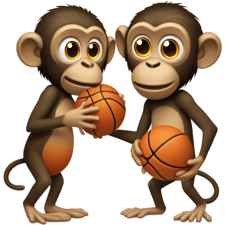 Two monkeys playing basketball but one is autistic emoji