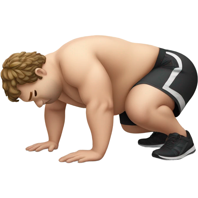 fat white guy doing push ups emoji