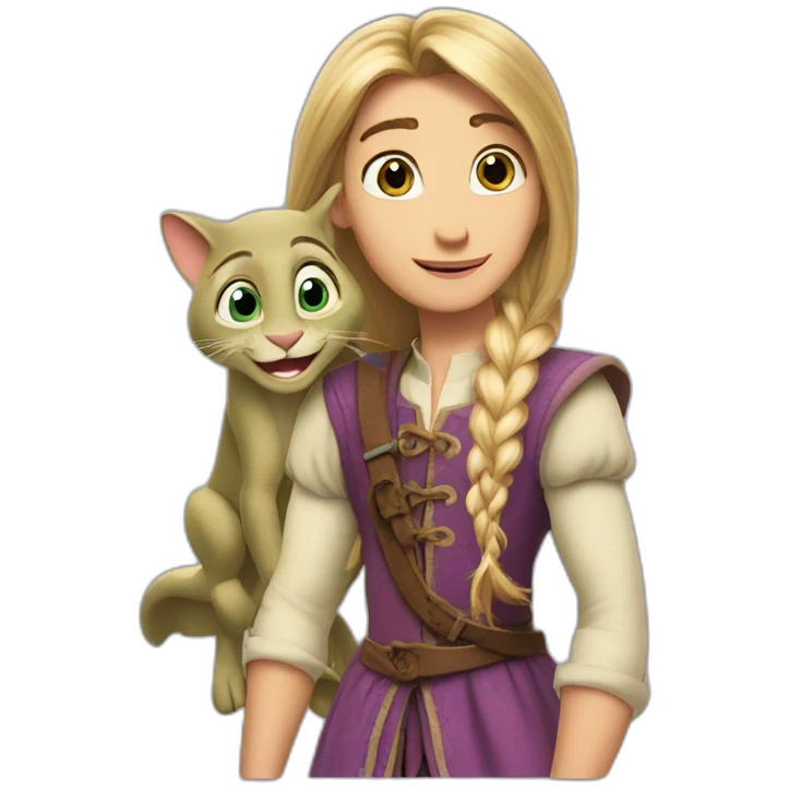 Rapunzel and pascal emoji