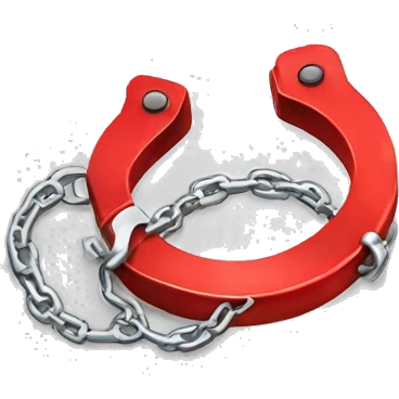 fuzzy handcuffs red emoji