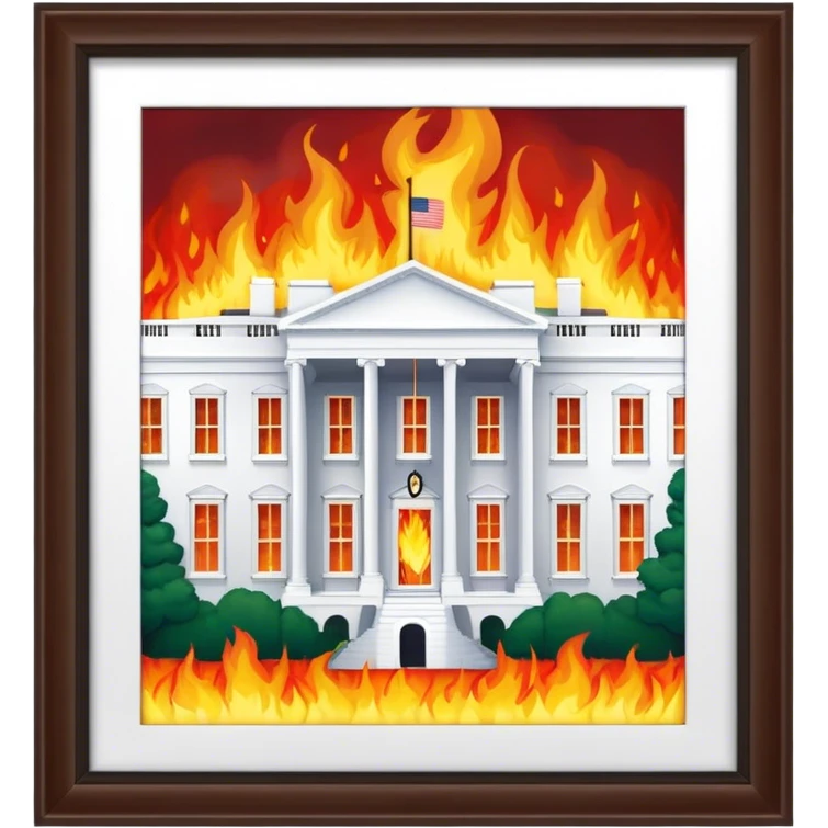 White house up in flames emoji