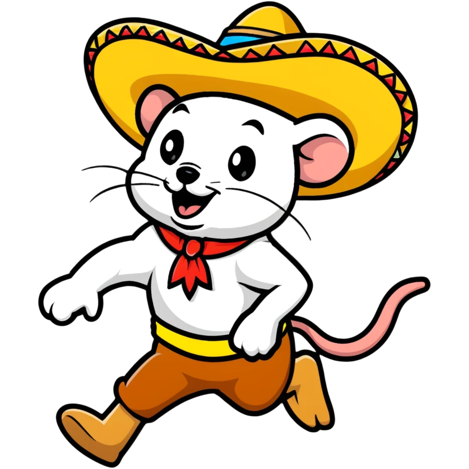 Speedy Gonzales cartoon mouse with sombrero running emoji