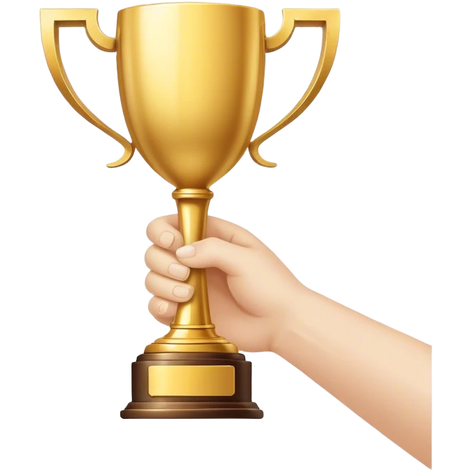 hand holding trophy emoji