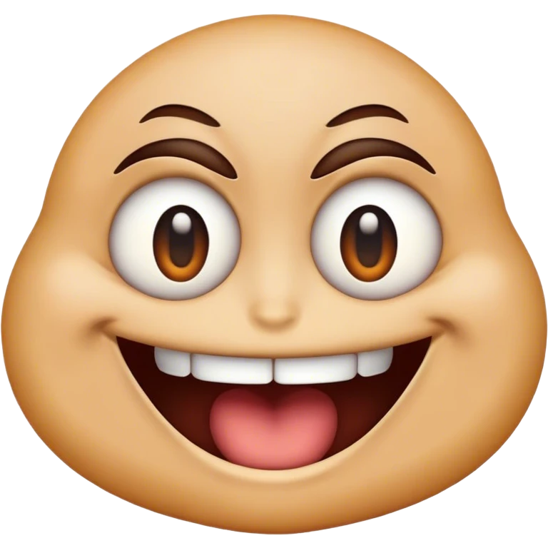 A emoji with mad eyes but a smile emoji