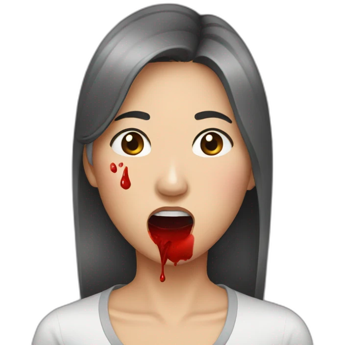 asian woman nosebleeding emoji