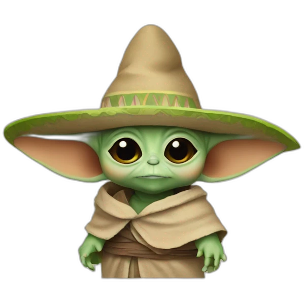 Baby yoda with a sombrero  emoji