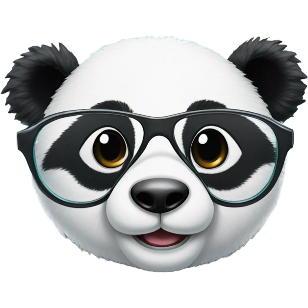 Panda with glasses in snow  emoji