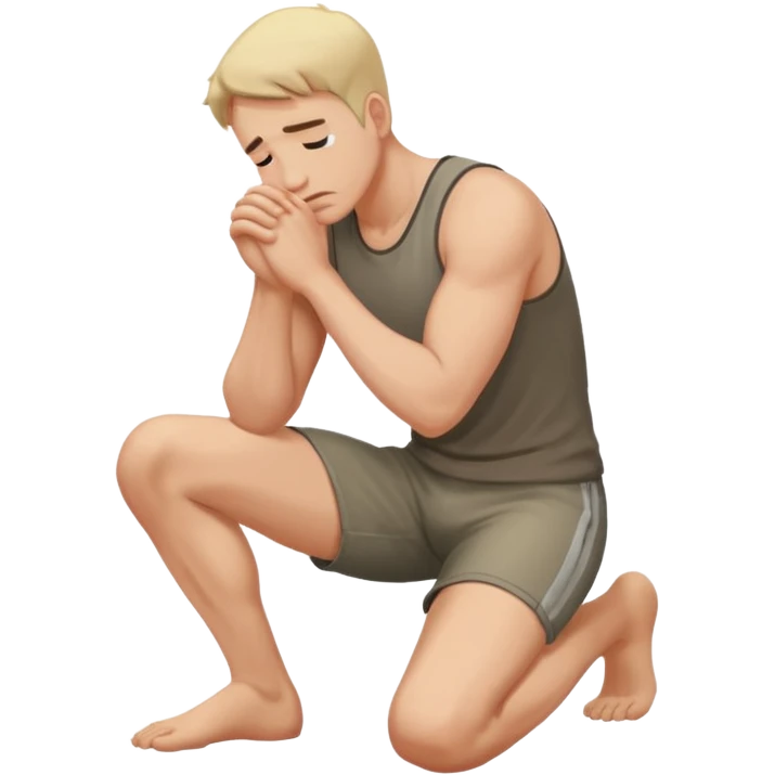 Man kneeling down, defeated  emoji
