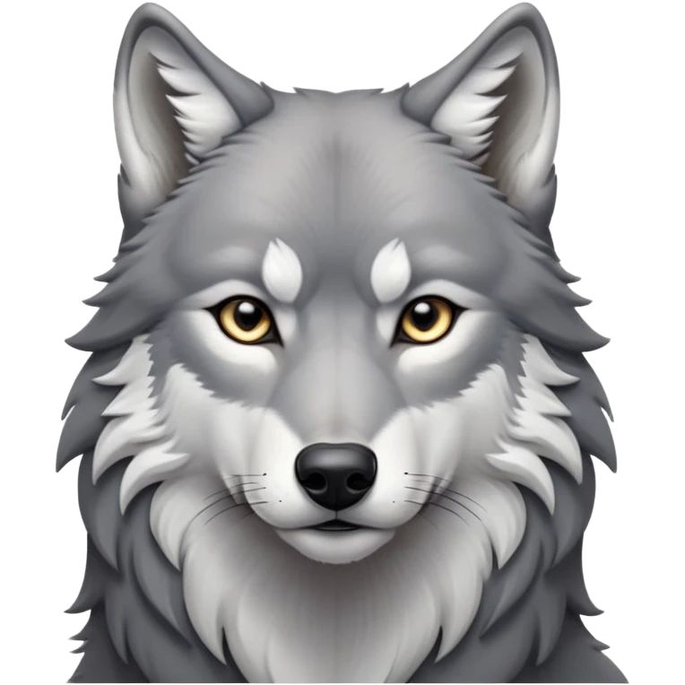cinematic-noble-realistic-wolf-portrait-emoji,-poised-and-regal,-with-a-strong,-lean-build-and-a-sleek,-well-groomed-fur-of-grey-and-white,-deep-set-soulful-piercing-eyes,-simplified-yet-sharp-and-sophisticated-features,-highly-detailed, zoomed out showing shoulders emoji