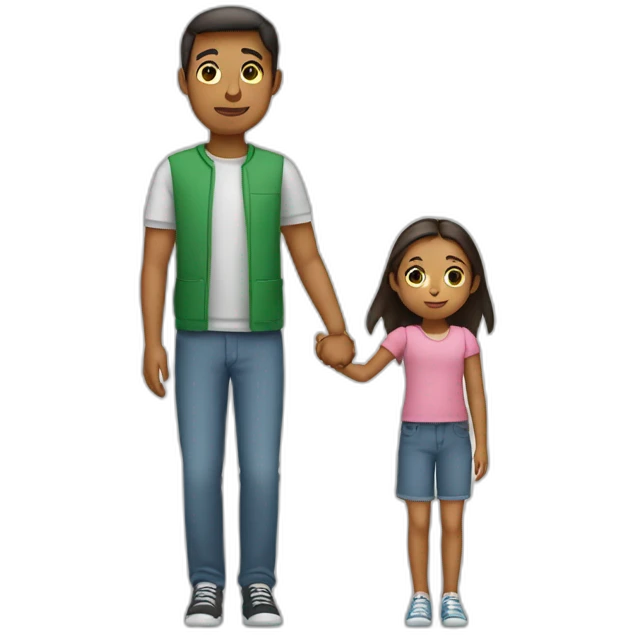 girl holding her father’s hand emoji