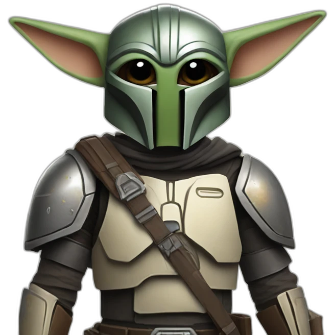 grogu in mandalorian armour emoji