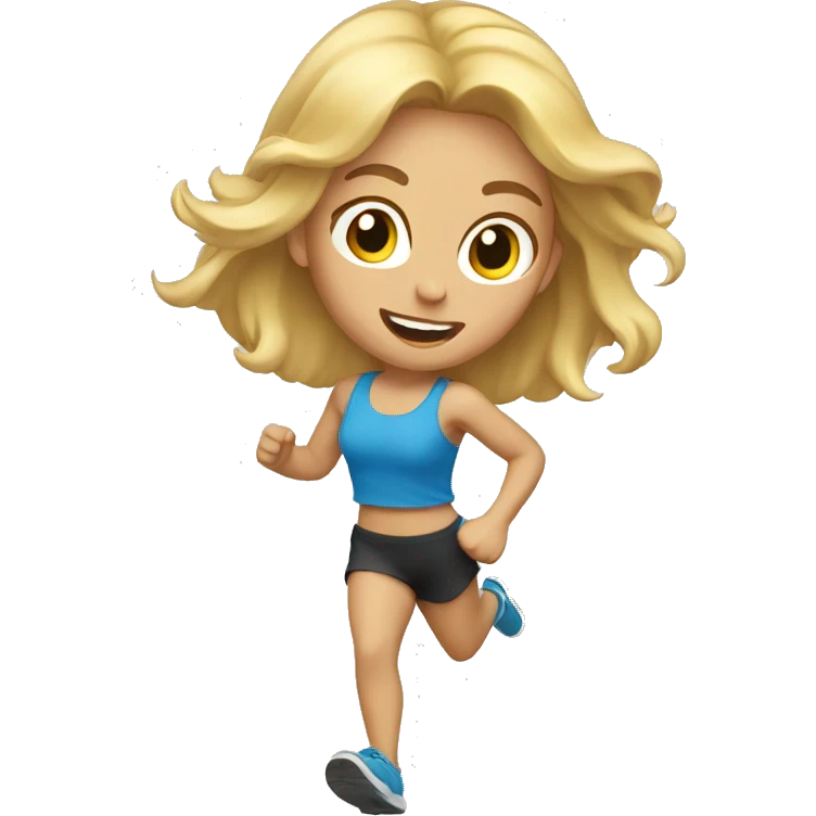 A blonde girl running emoji